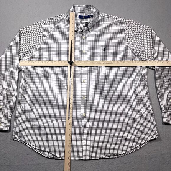 Polo Ralph Lauren Shirt Men XXL Long Sleeve Check White Green Casual Button Up‎ - Picture 5 of 12